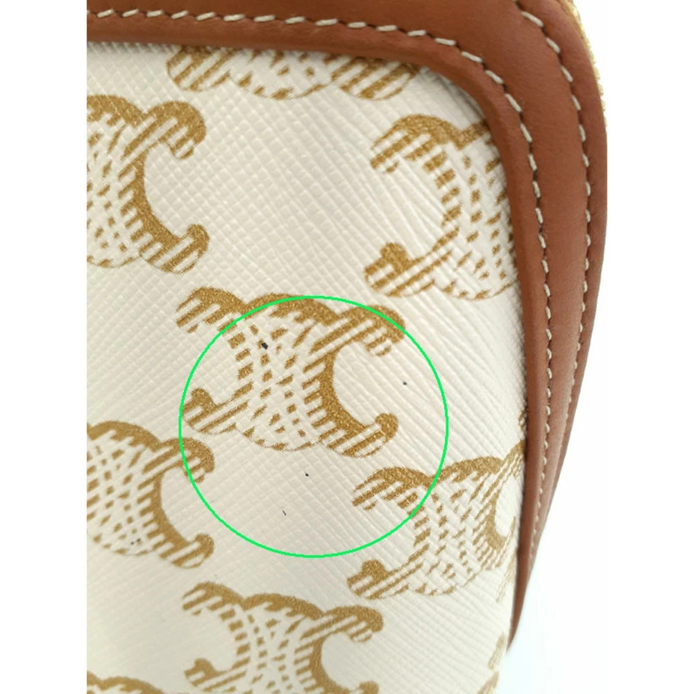 Celine Triomphe Canvas Chain Clutch Shoulder Bag - Picture 8 of 9